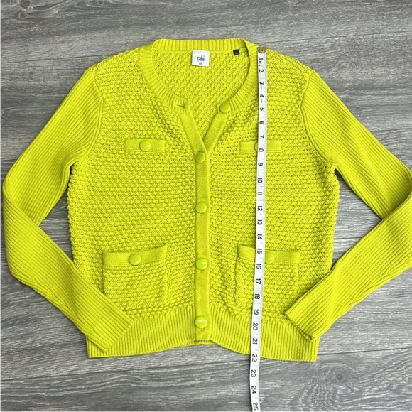 Cabi Loren Chartreuse Green Cardigan size M - Picture 4 of 10